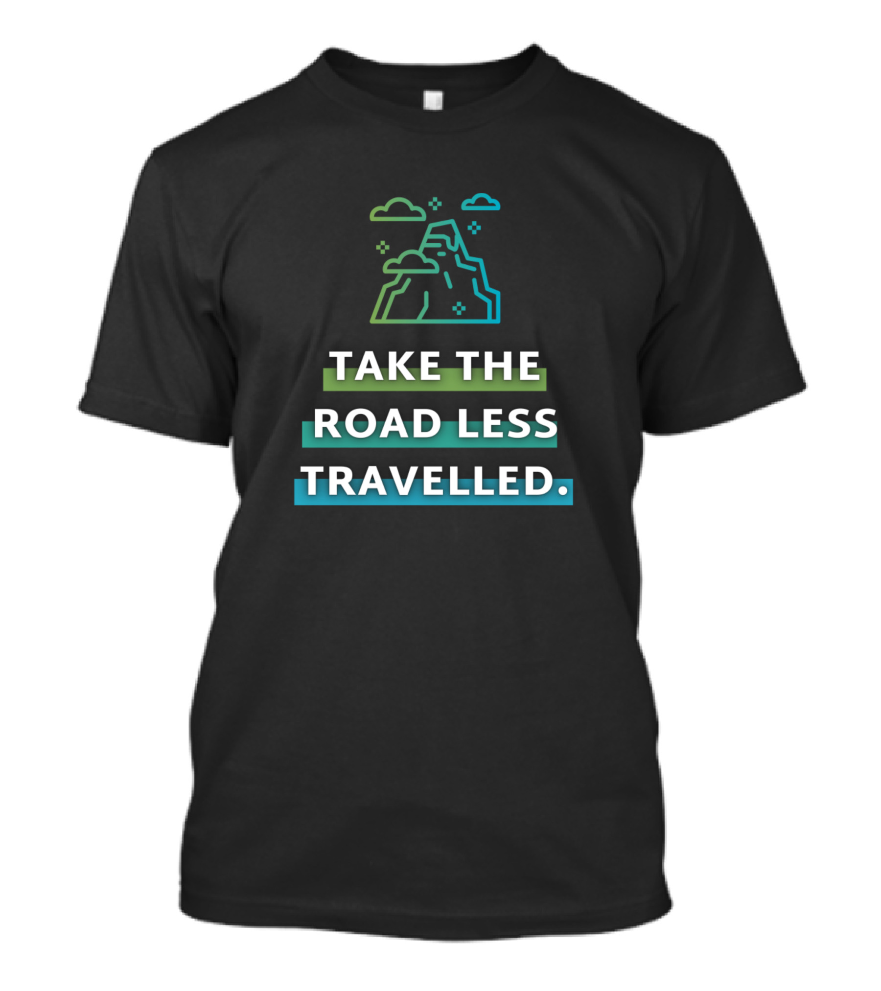 Take The Road Less Travelled Mountain Outline Clouds T-Shirt