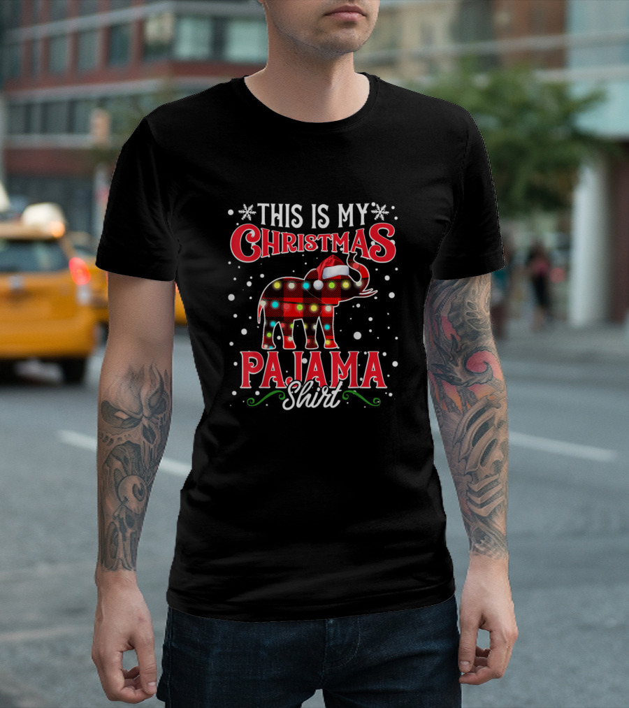 This Is My Christmas Pajama Shirt Elephants T-Shirt