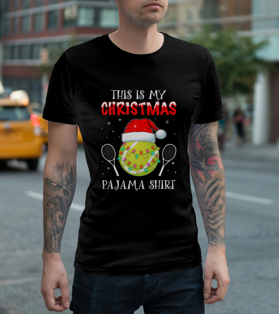 This Is My Christmas Pajama Shirt Tennis Holiday T-Shirt