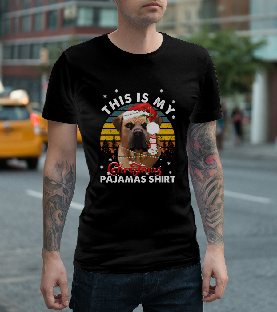 THIS IS MY CHRISTMAS PAJAMAS SHIRT VINTAGE BOERBOEL T-Shirt
