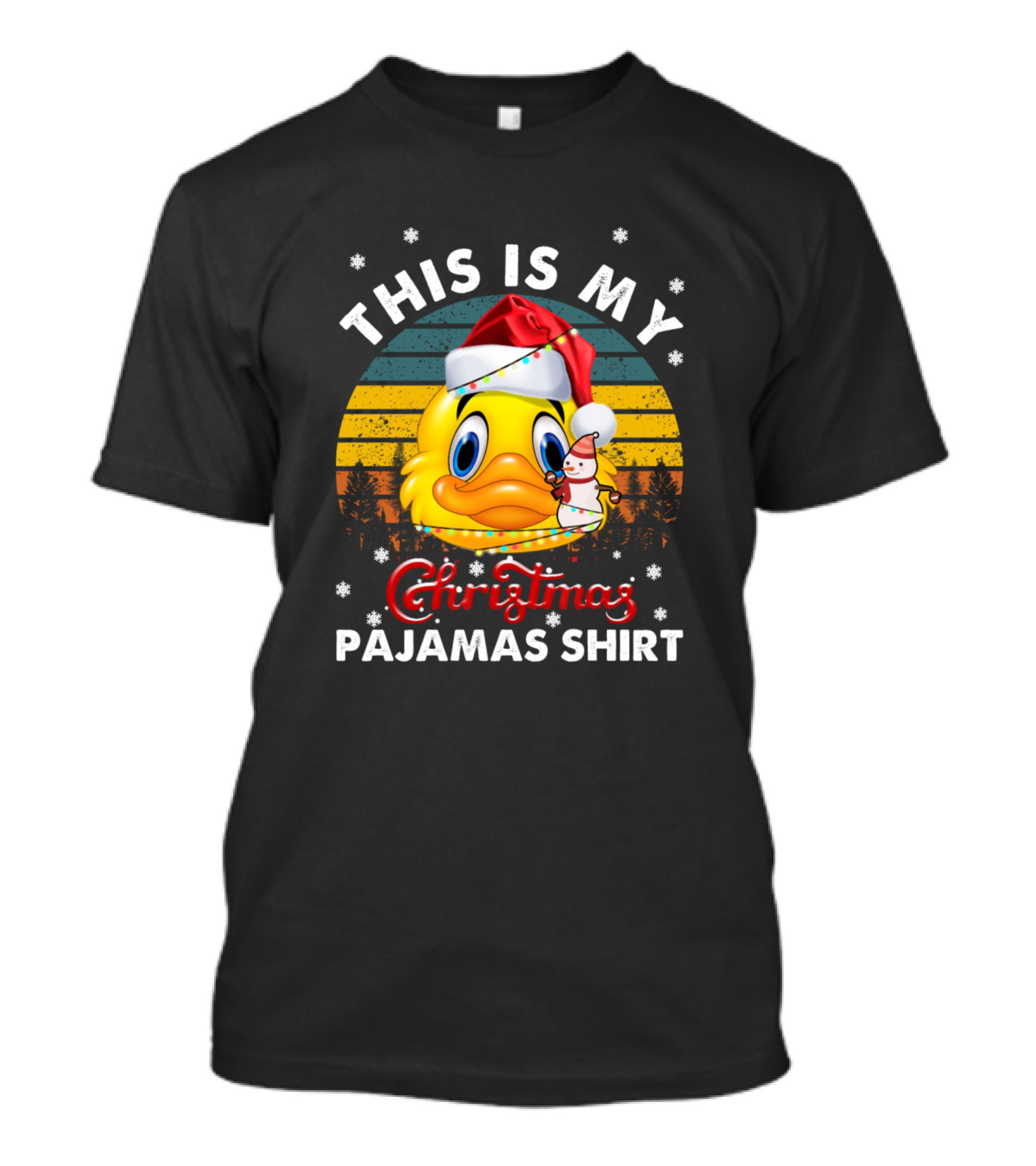 This Is My Christmas Pajamas Shirt Vintage Duck Santa Hat T-Shirt