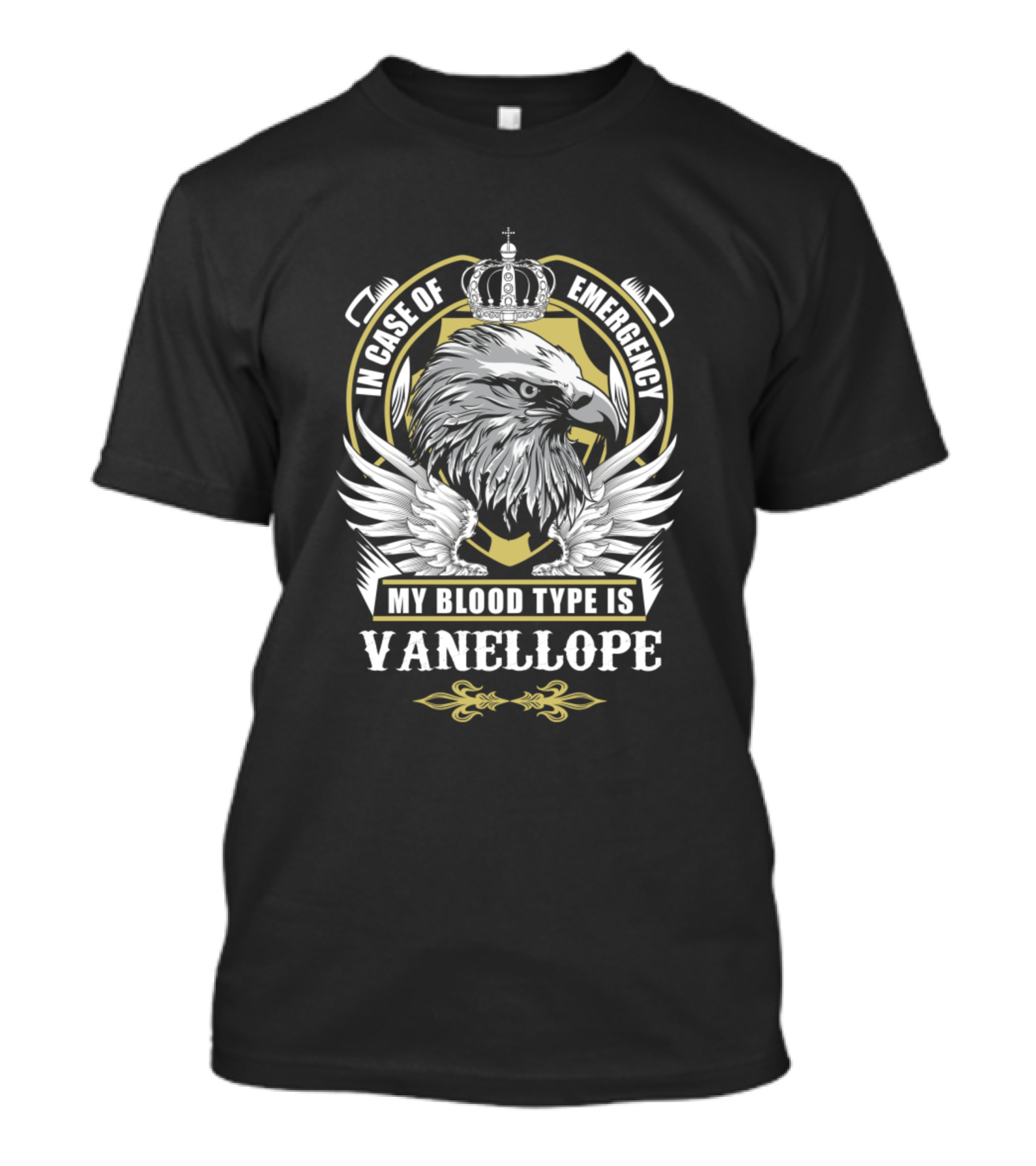 In Case Of Emergency My Blood Type Is Vanellope Eagle Crown T-Shirt