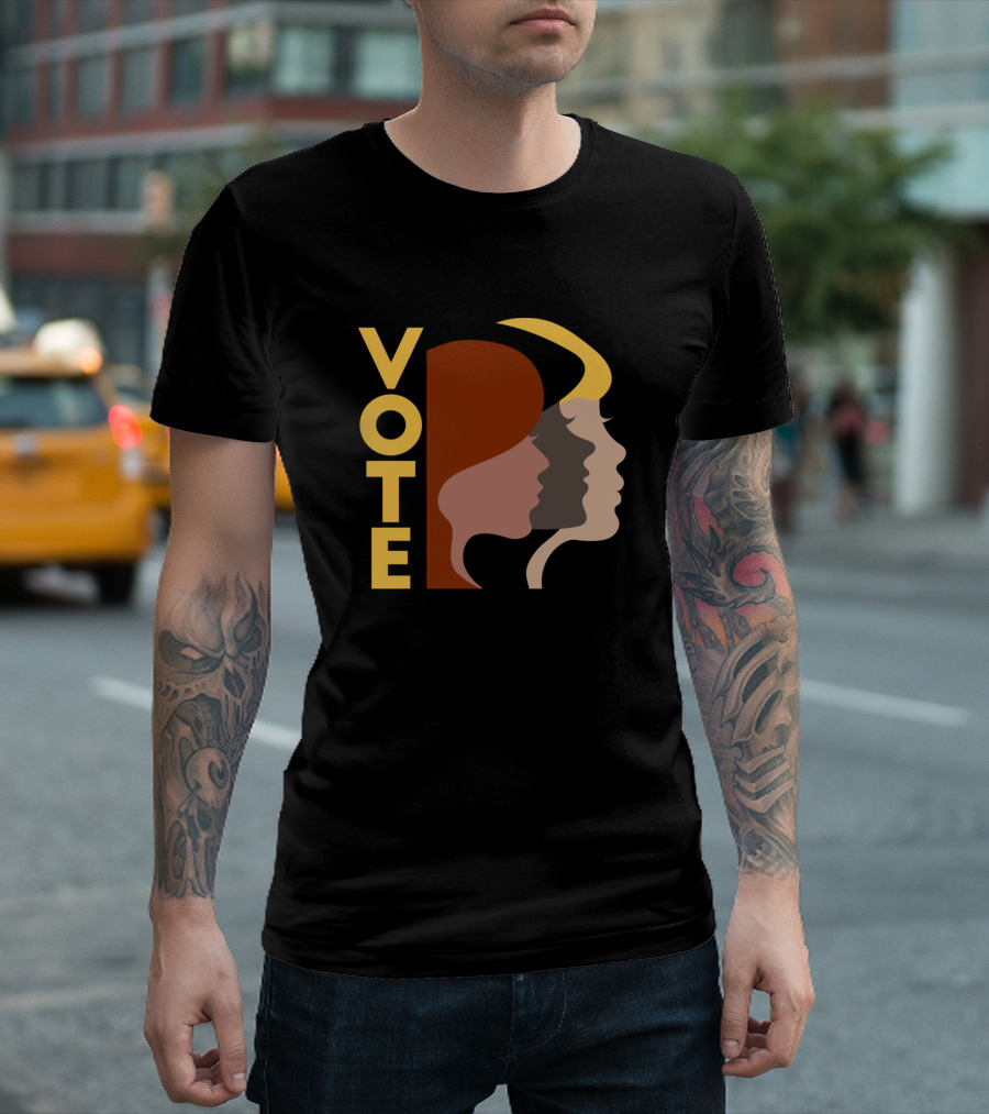 Vote Women Rights Vertical Profiles Diversity T-Shirt