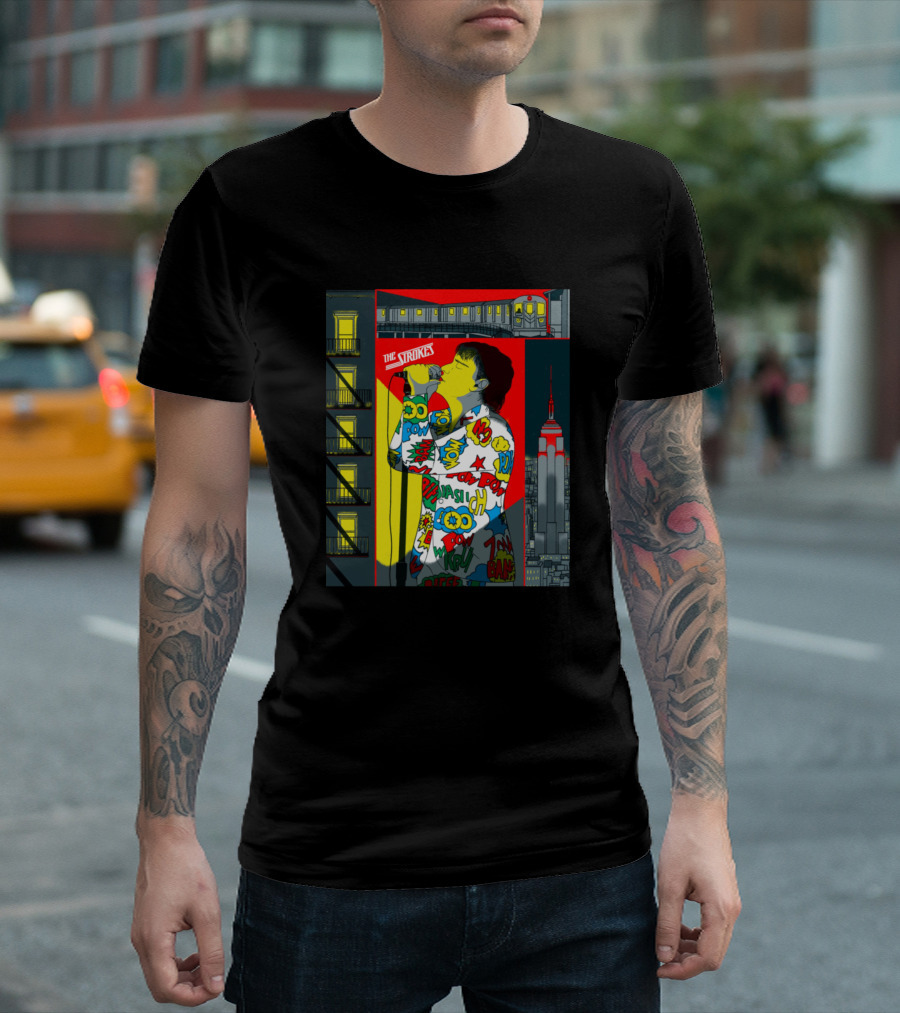 The Strokes New York City Pop Art Subway Empire State Building T-Shirt