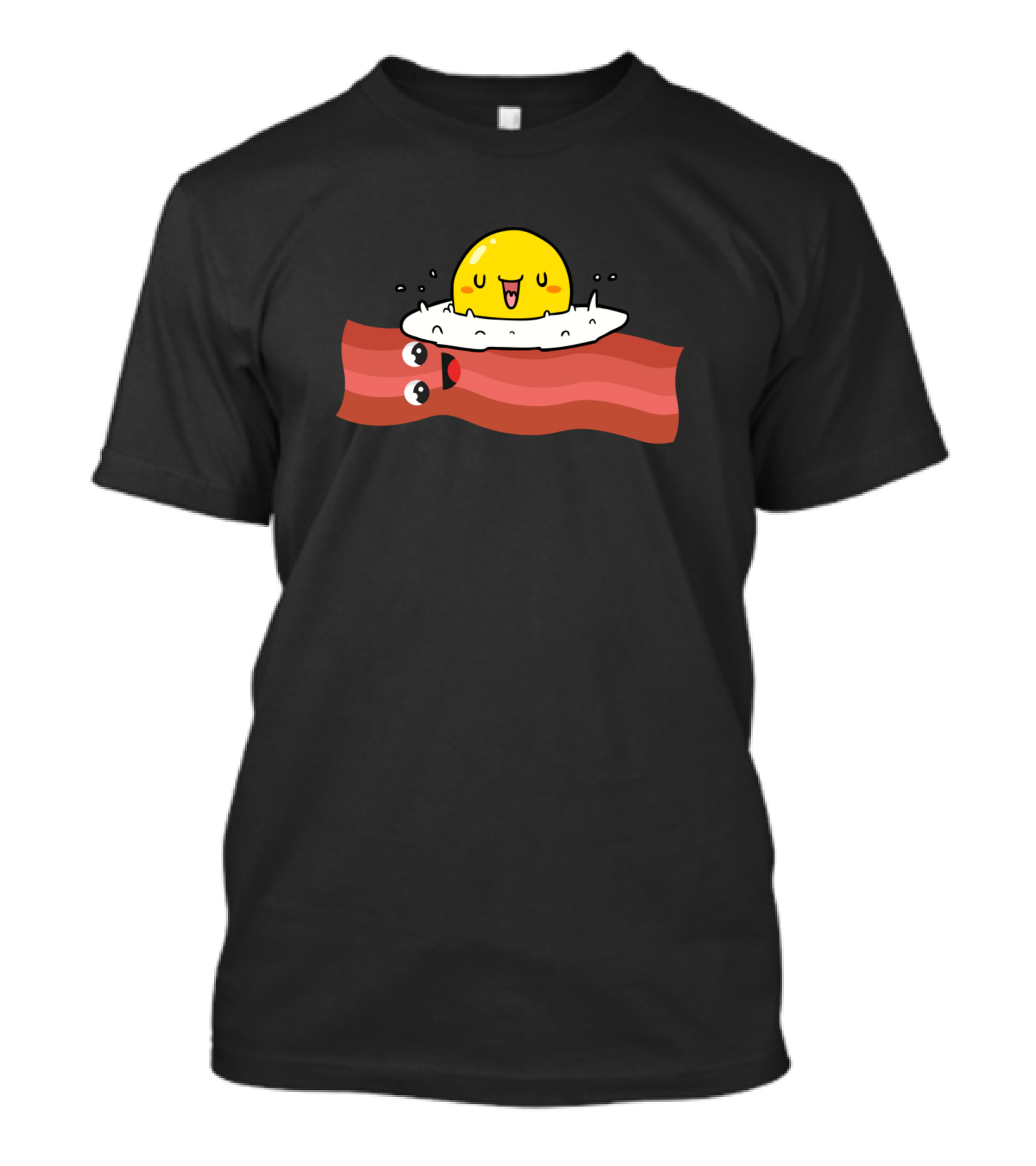 Bacon And Eggs Happy Breakfast Characters T-Shirt