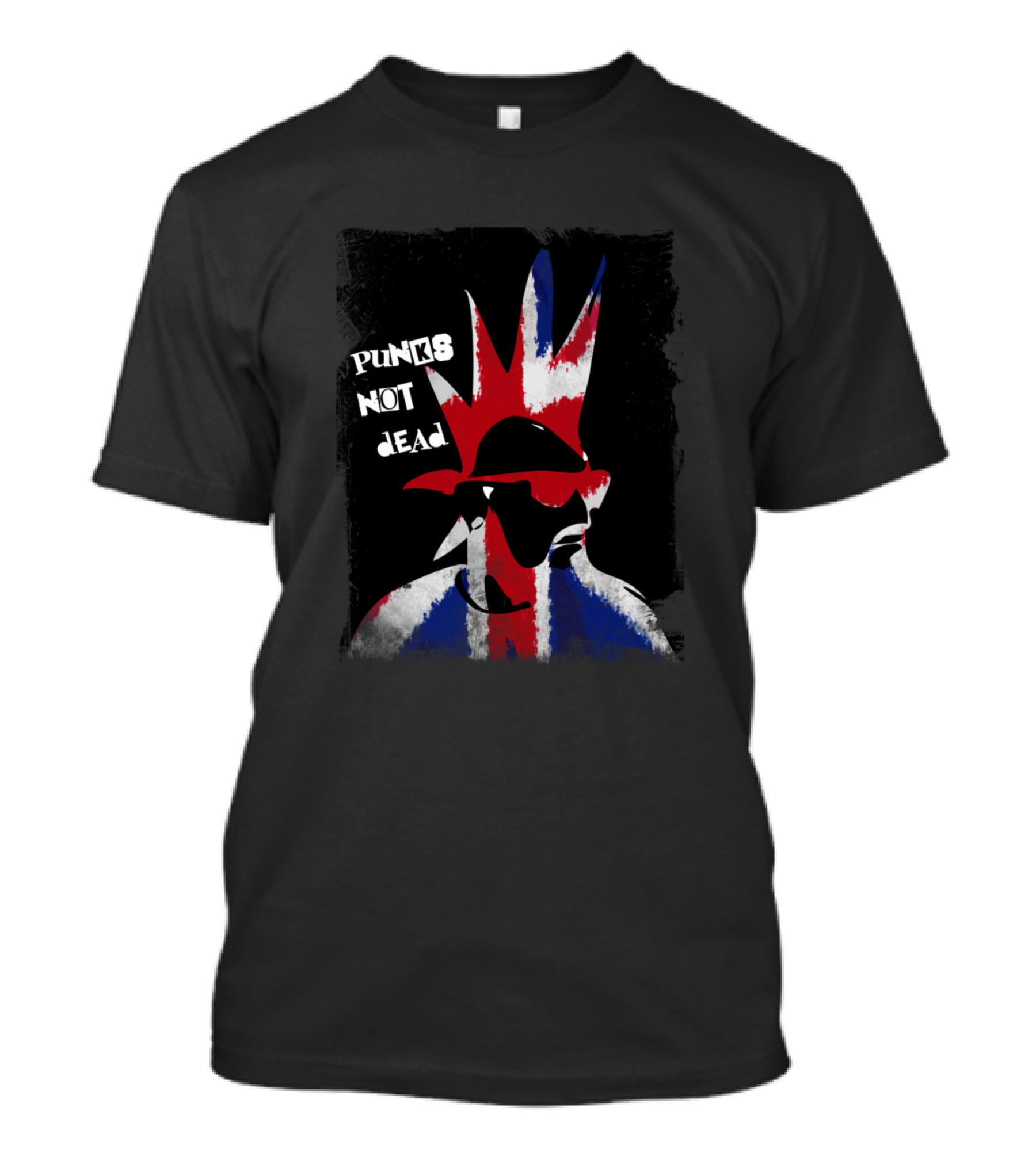Punks Not Dead Bearded Punker Union Jack Mohawk T-Shirt