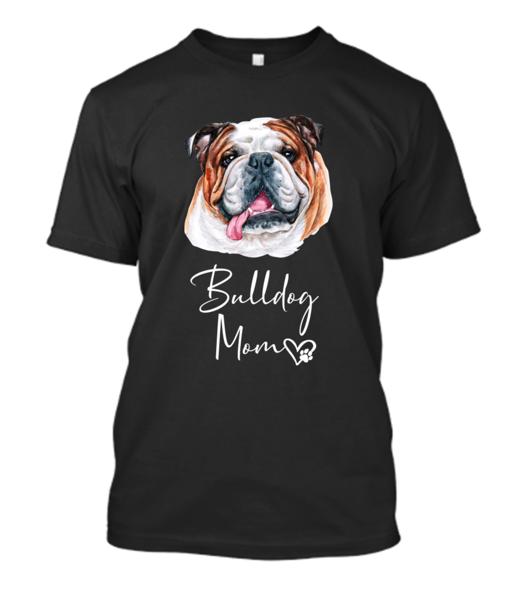 Bulldog Mom Dog Mother Heart Paw T-Shirt