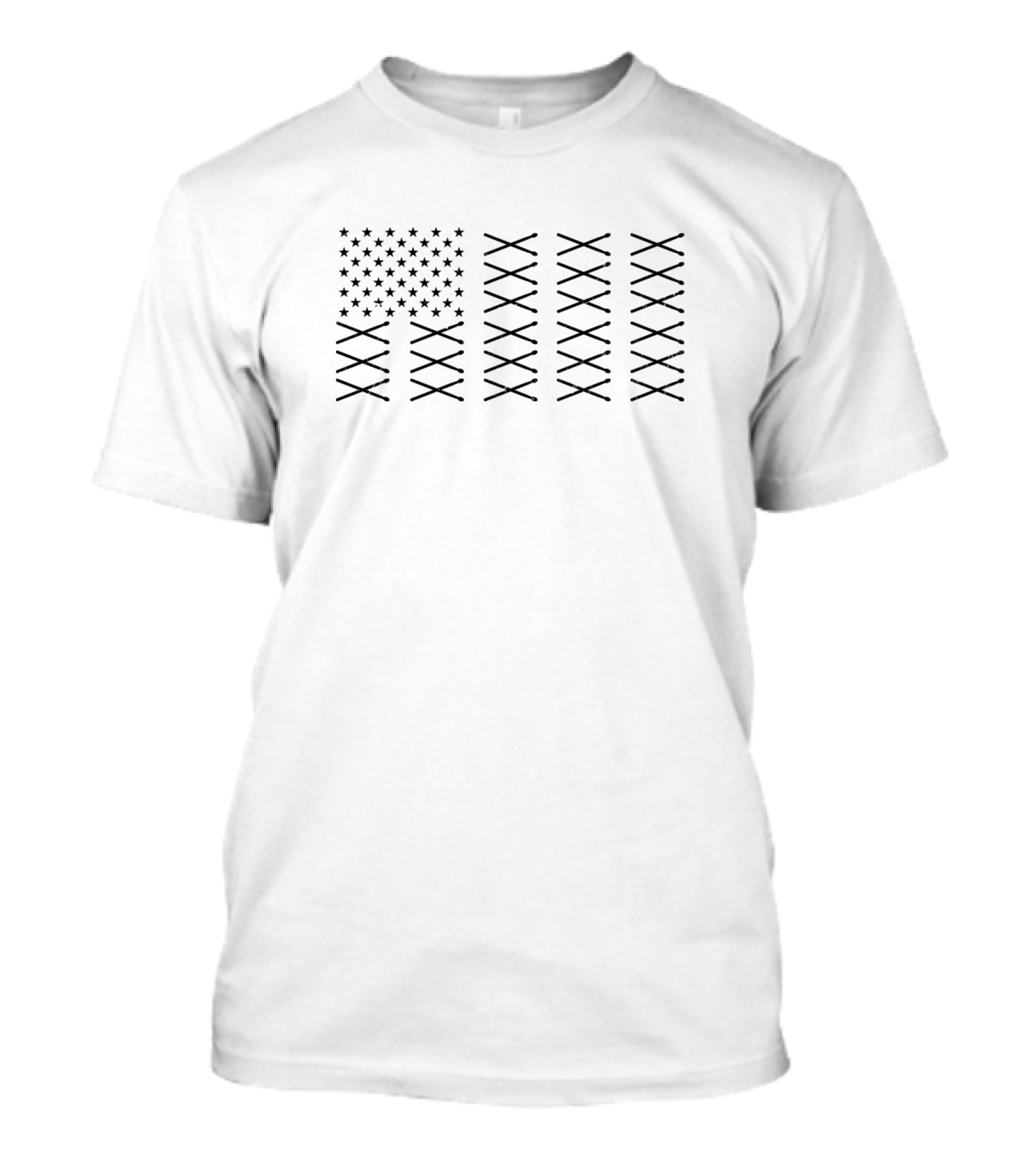 Drummer Sticks Fourth Of July American Flag T-Shirt