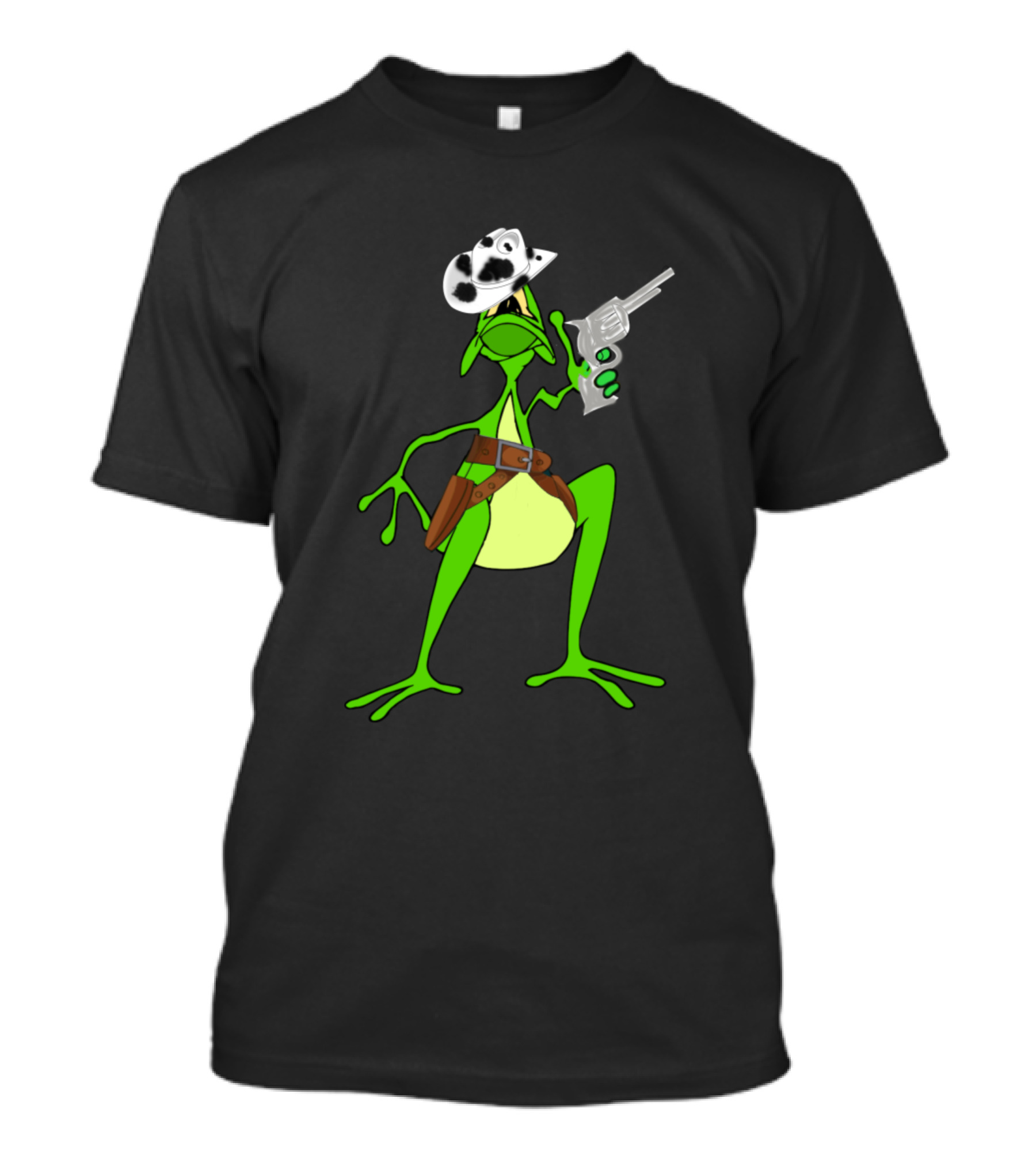 Frog Cowboy Hat Gun Holster Western T-Shirt