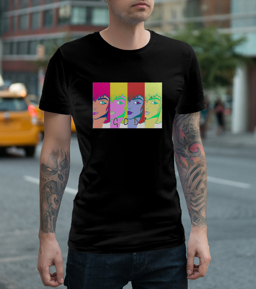 G O D Pop Art Style Colorful Portraits T-Shirt
