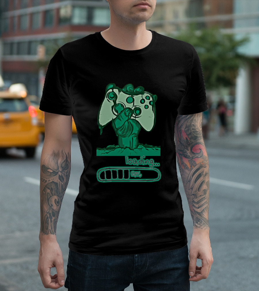 Game Loading Hand Holding Controller 50% T-Shirt