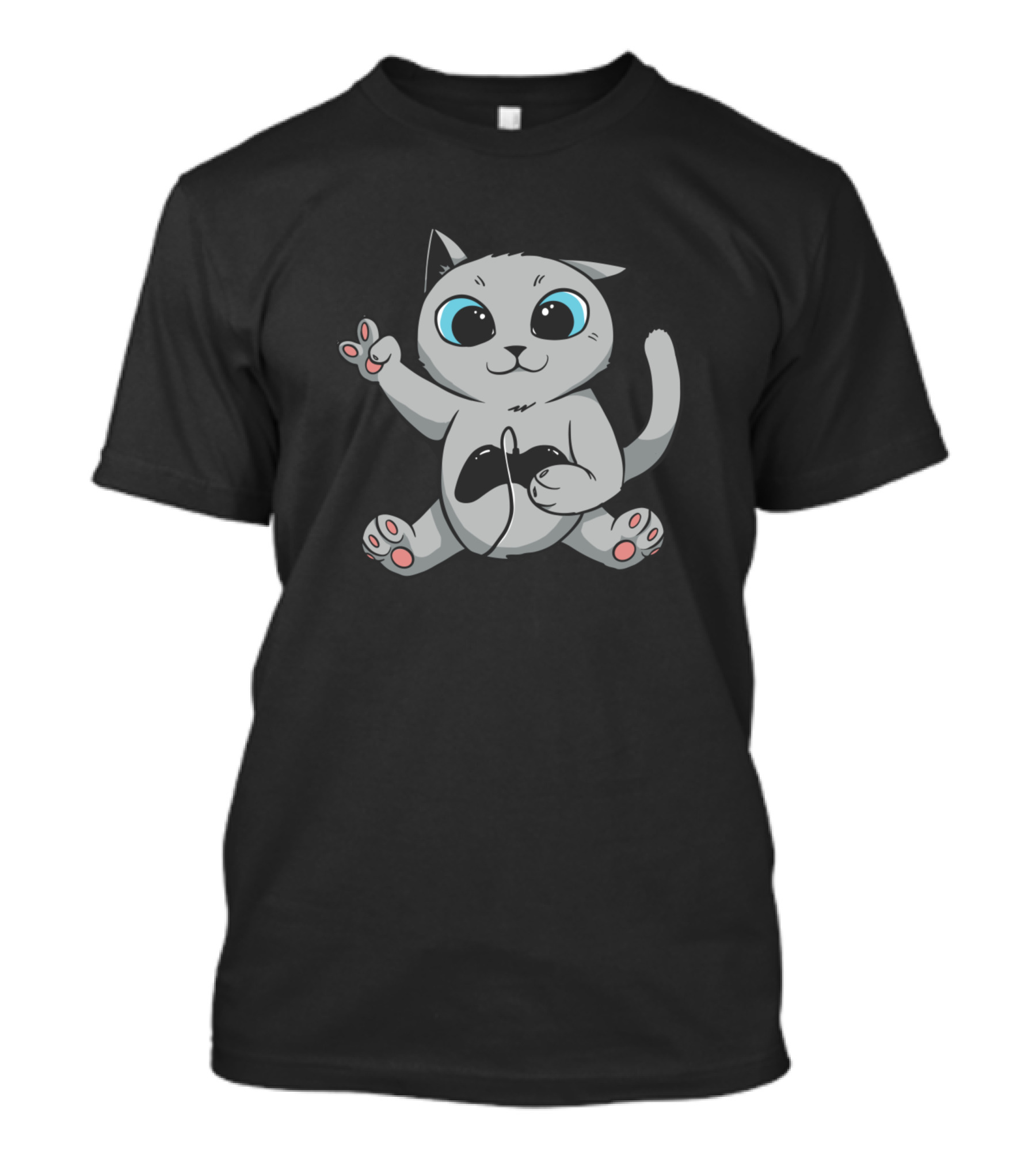 Gamer Cat Playing With Controller T-Shirt