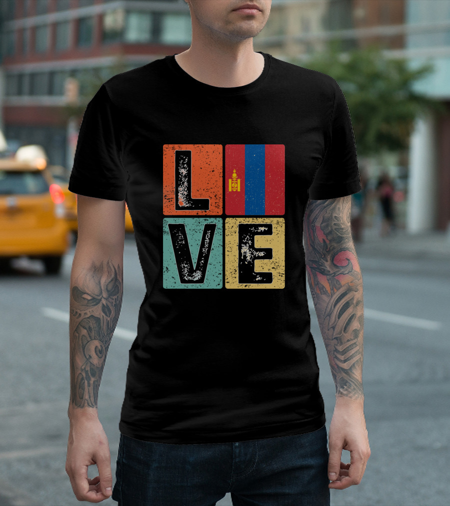 Love Mongolia Flag for Mongolian Pride T-Shirt