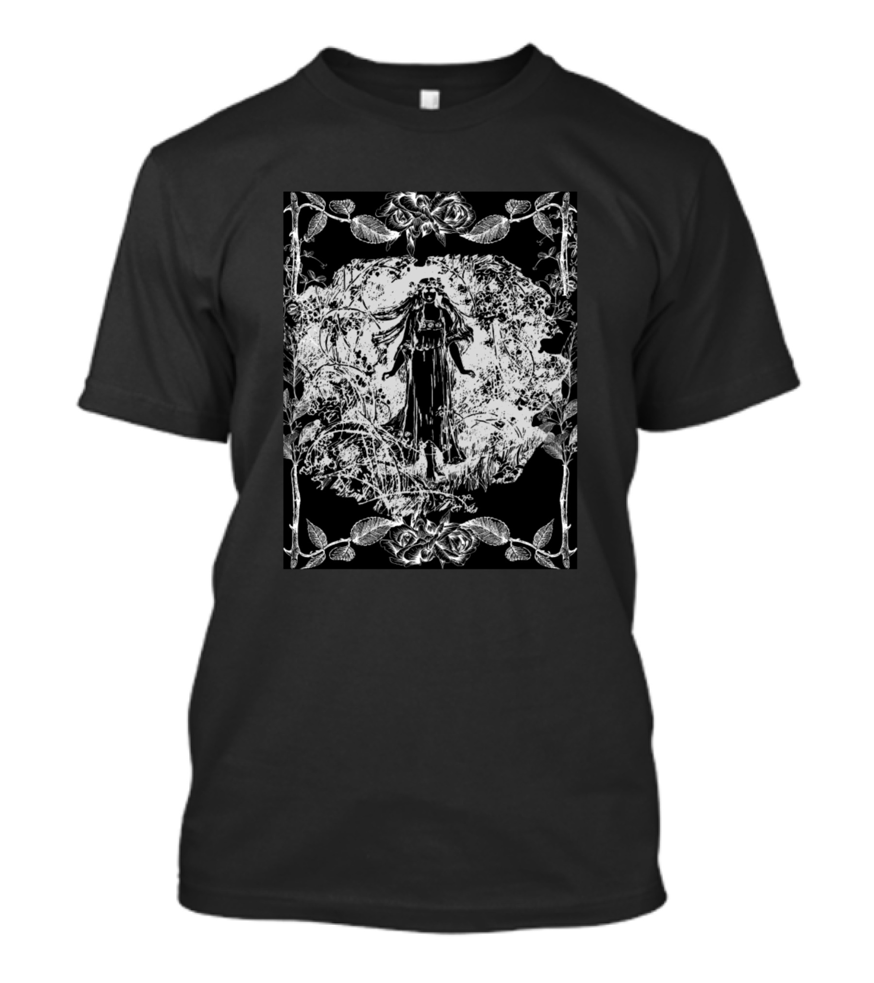 In The Negative A C E B E W Gothic Floral Frame T-Shirt
