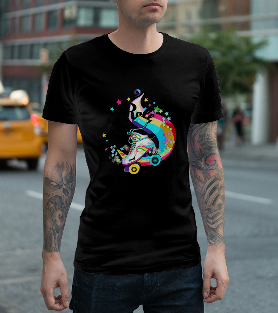 7 Year Old Birthday Girl Let's Roll Into 7 Roller Skate Unicorn T-Shirt