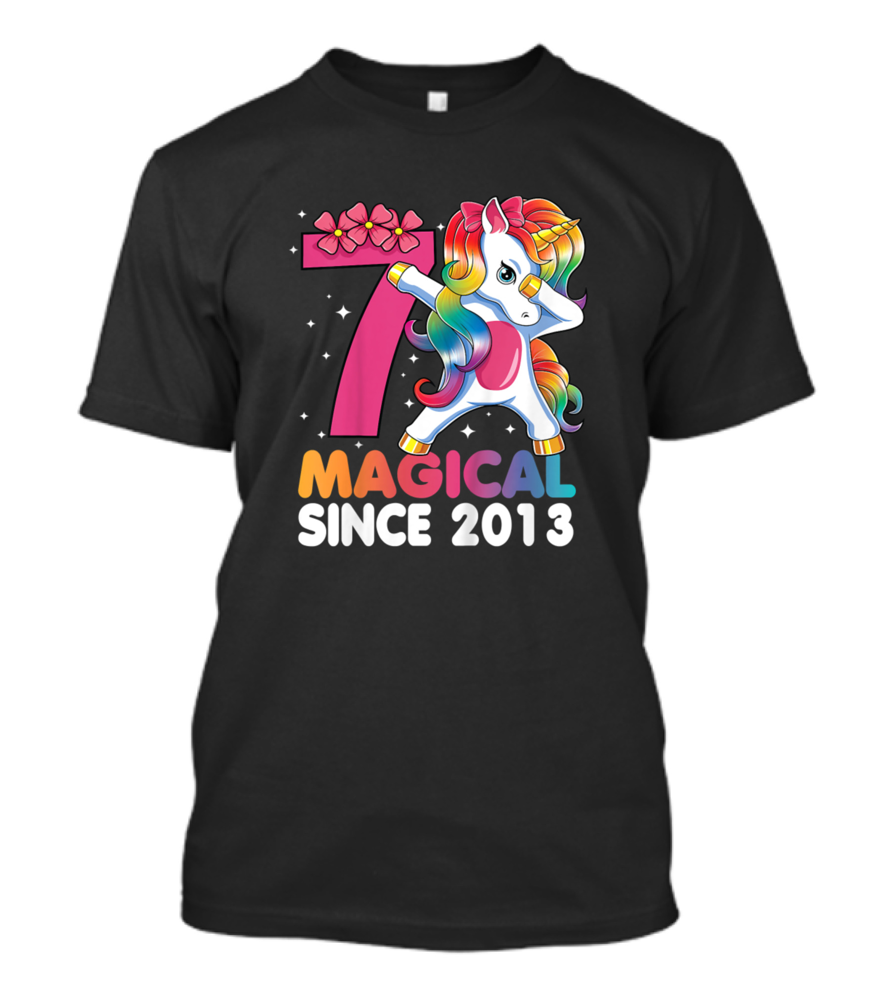 7 Year Old Magical Dabbing Unicorn Since 2013 T-Shirt