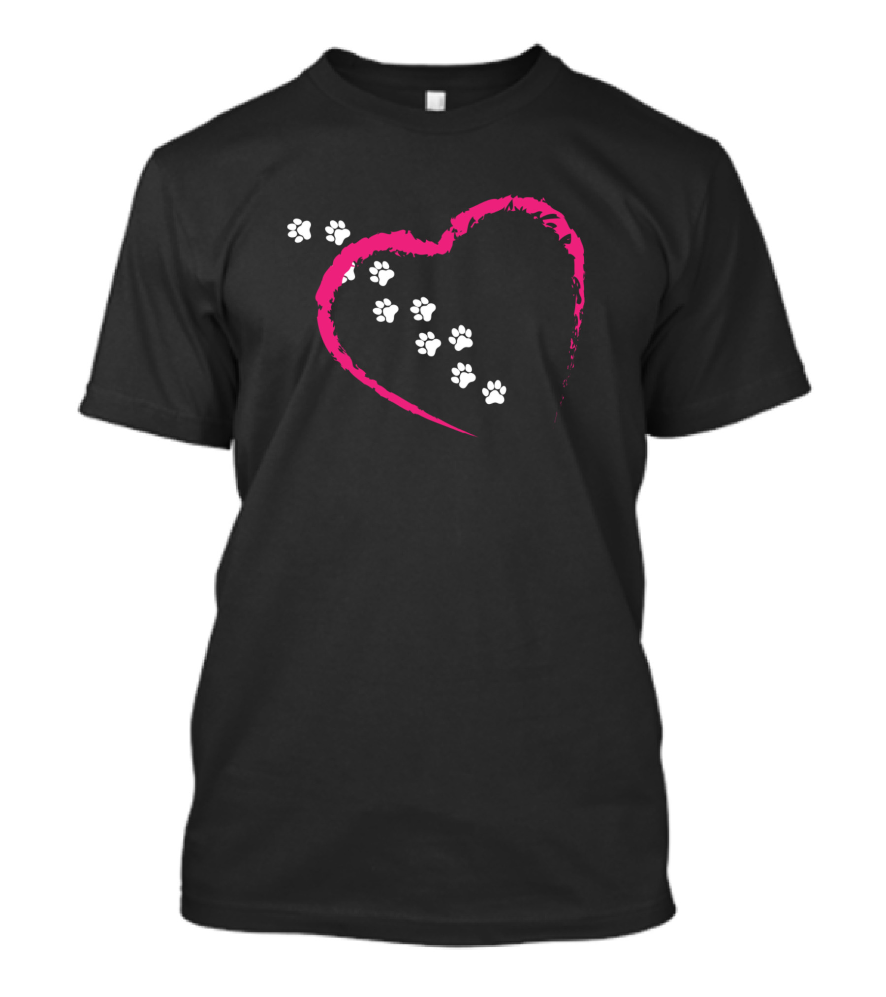Love Puppy Heart With Paw Prints Trails T-Shirt