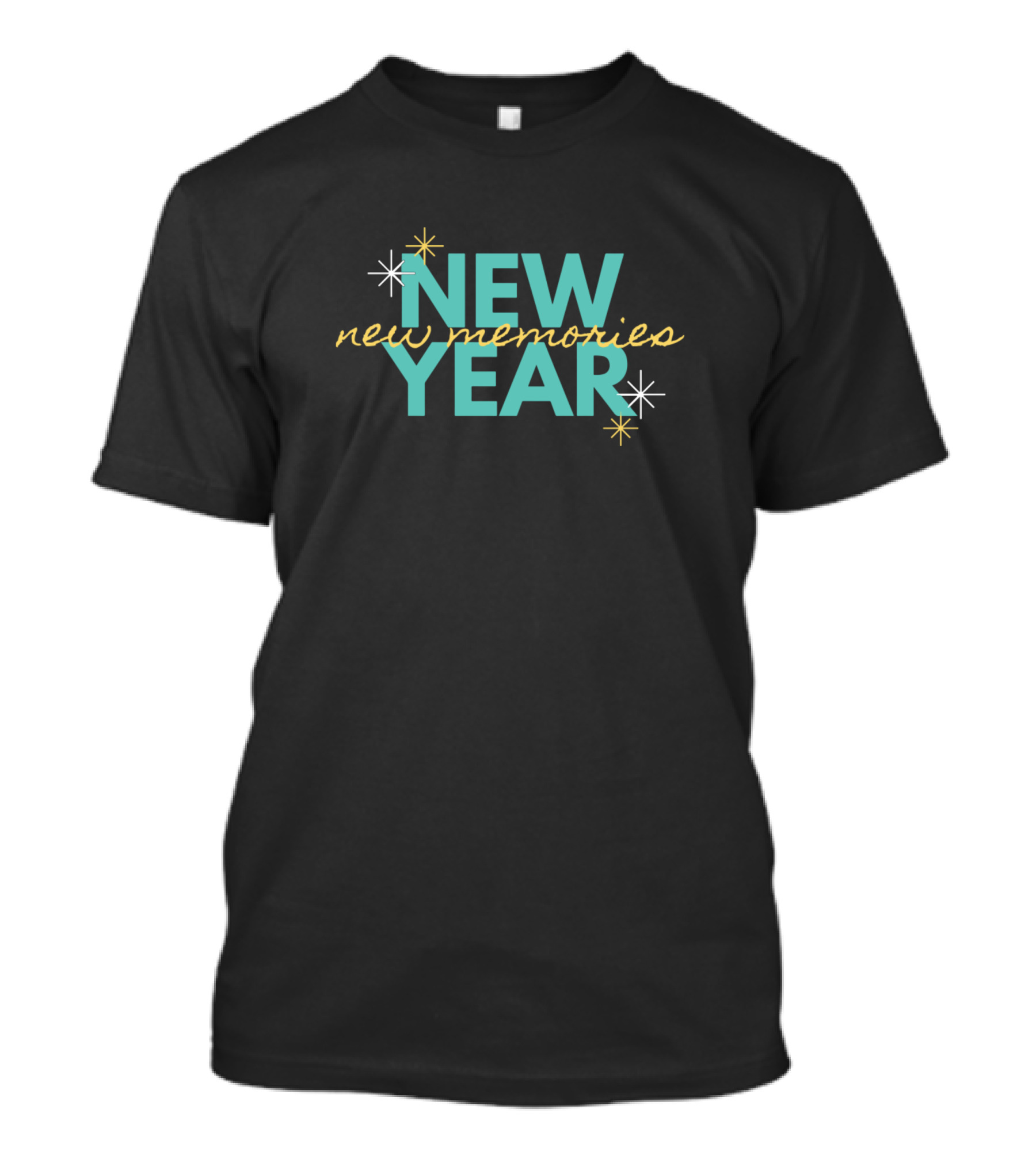 NEW YEAR New Memories Sparkling Typography T-Shirt