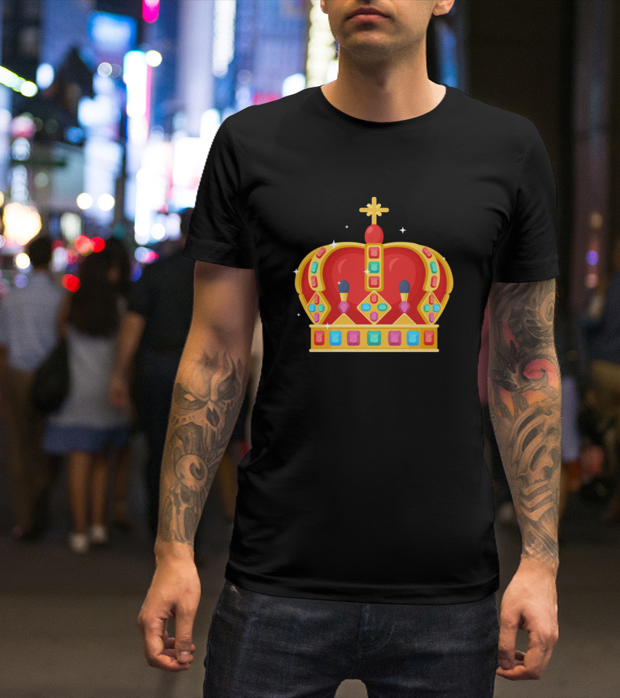 Royal Gold Crown For Queen Princess King Winner Majesty Jewel Adorned T-Shirt