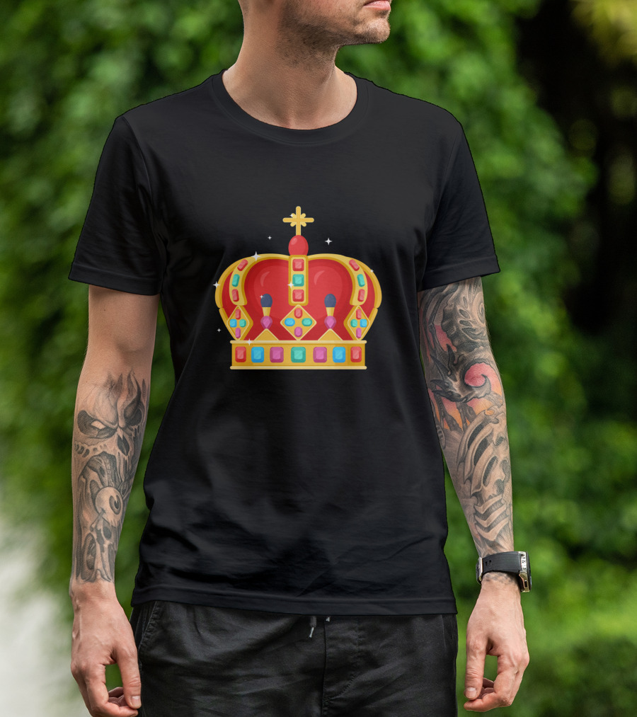 Royal Gold Crown For Queen Princess King Winner Majesty Jewel Adorned T-Shirt
