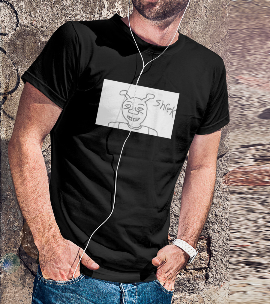 Shrek Sketch Drawing With Text Shrek T-Shirt