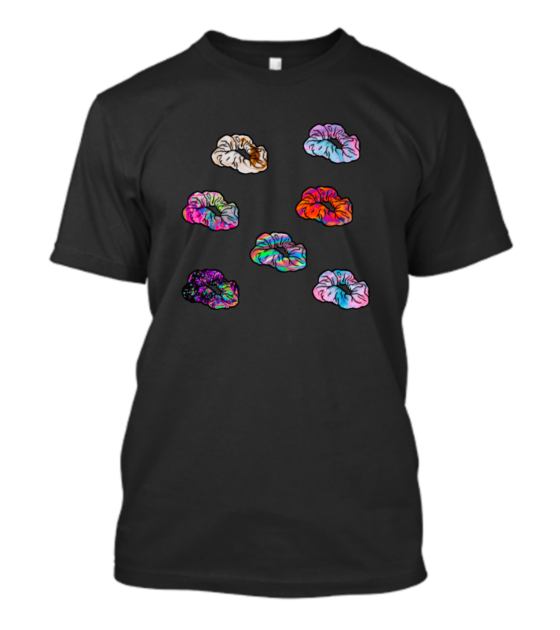 Stickers Scrunchies Hair Colorful T-Shirt