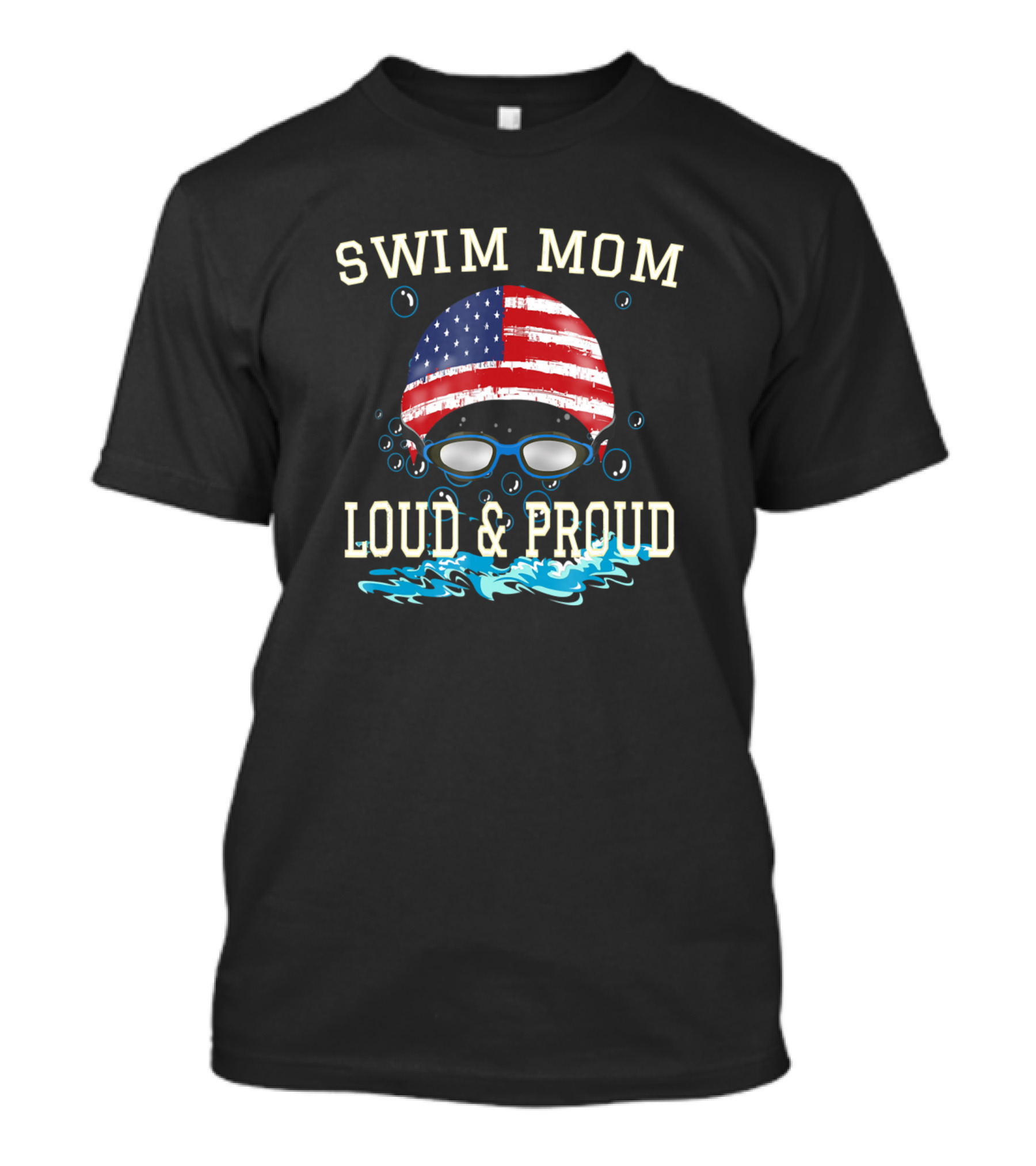 SWIM MOM LOUD And PROUD Funny Swimming Swimmer Cheer T-Shirt
