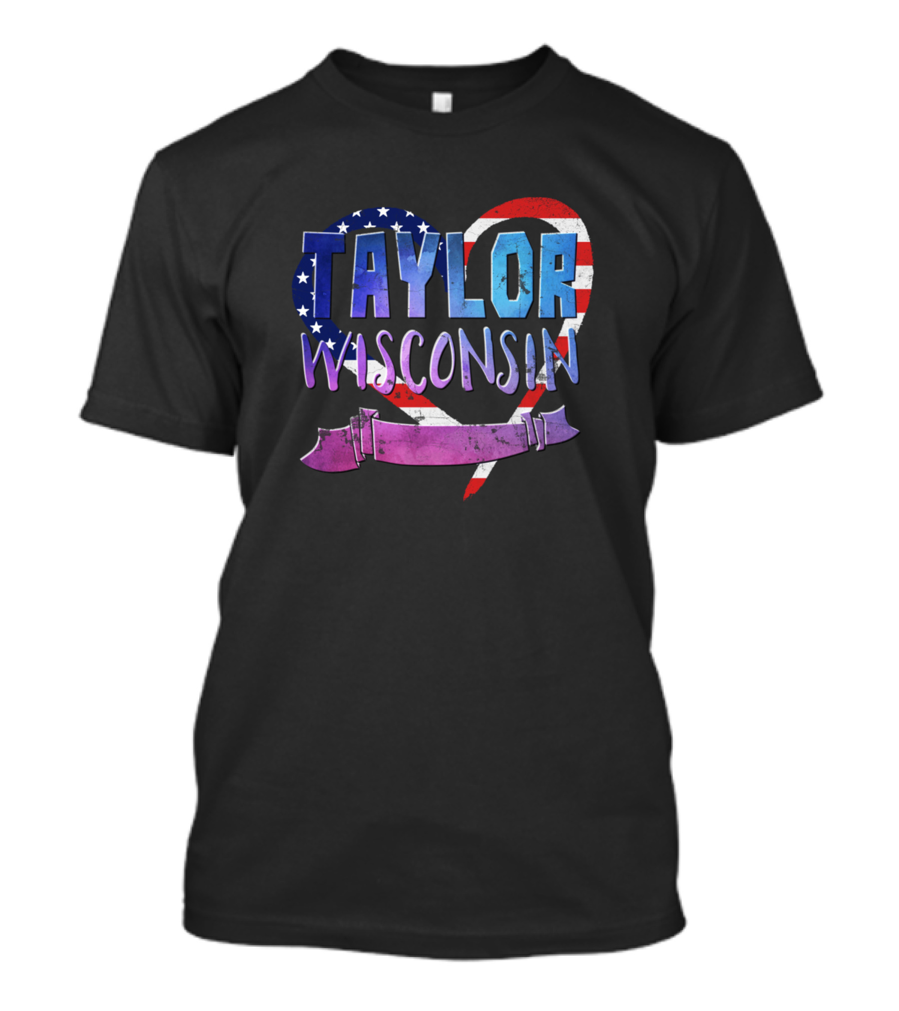 Taylor Wisconsin American Flag Heart T-Shirt