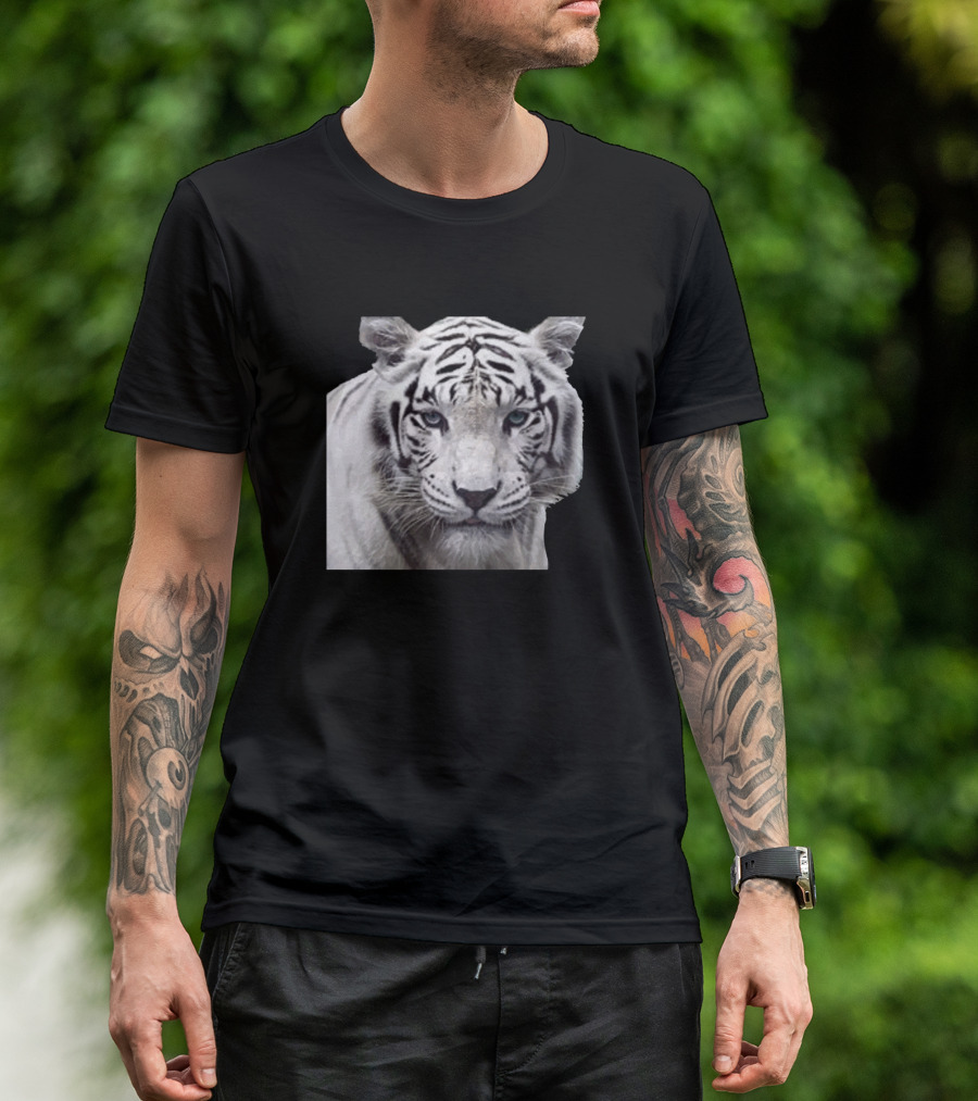 White Tiger Face T-Shirt