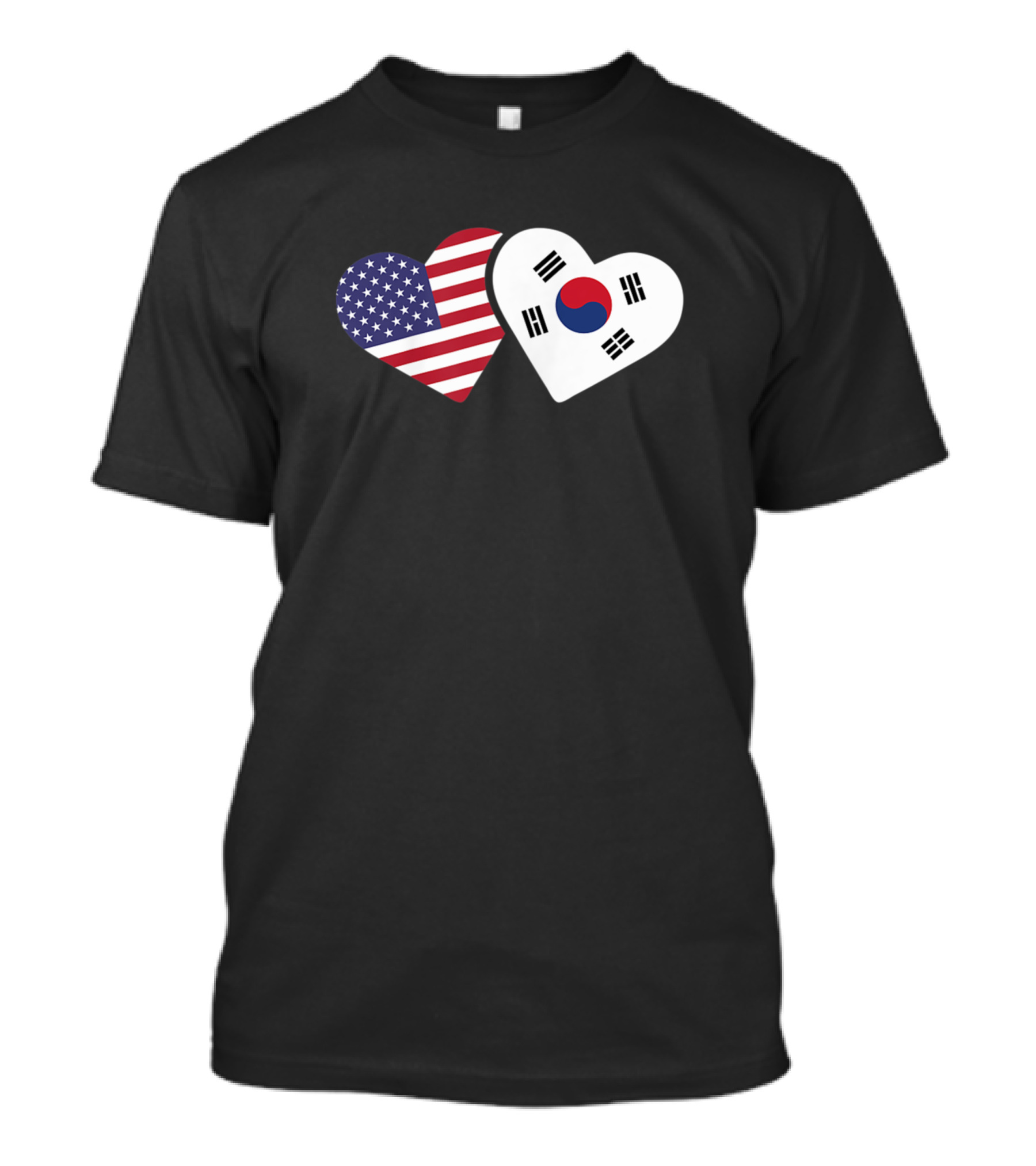 South Korea USA Flag Heart Korean Ame T-Shirt