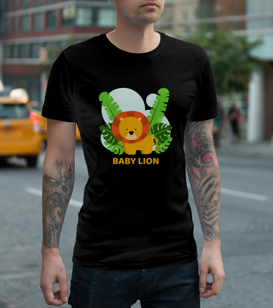 BABY LION Jungle Leaves Cute T-Shirt