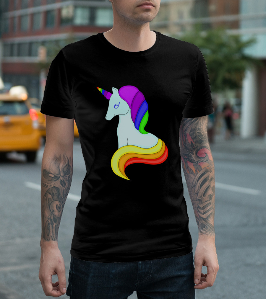 Beauty Unicorn Rainbow Mane Fantasy T-Shirt