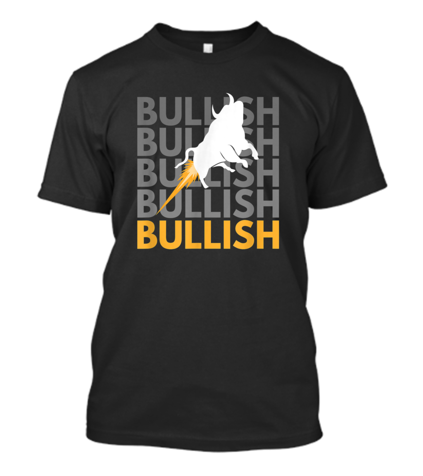 BULLISH Bull Rocket Jumping Stock Market Investing T-Shirt