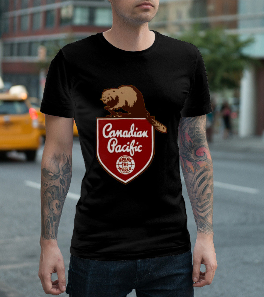 Canadian Pacific Spans The World Beaver Emblem T-Shirt