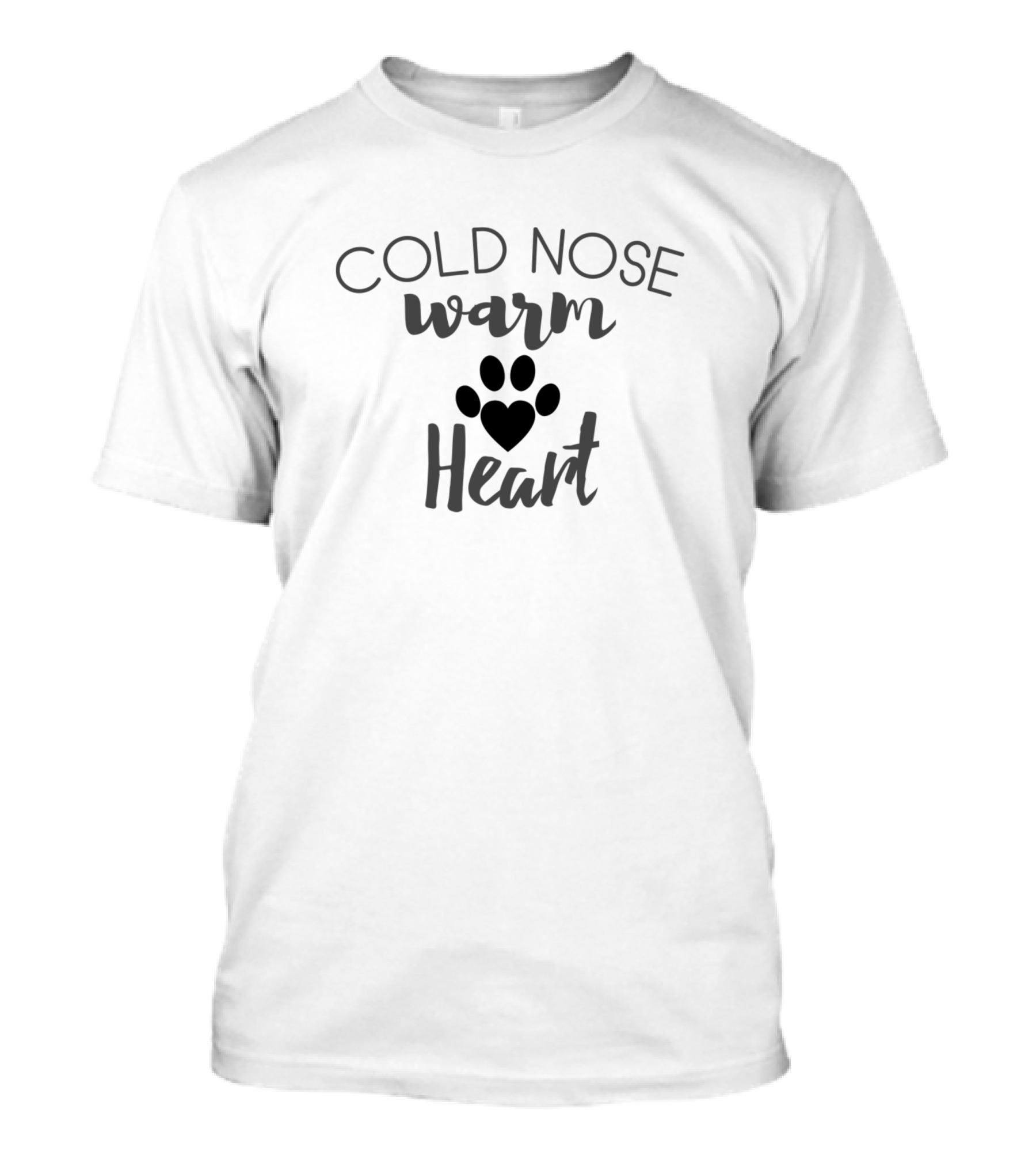 COLD NOSE WARM HEART Paw And Heart T-Shirt