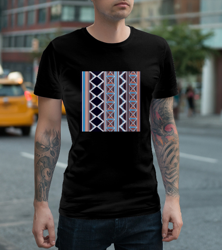Fun Geometric Zigzag and Stripes T-Shirt