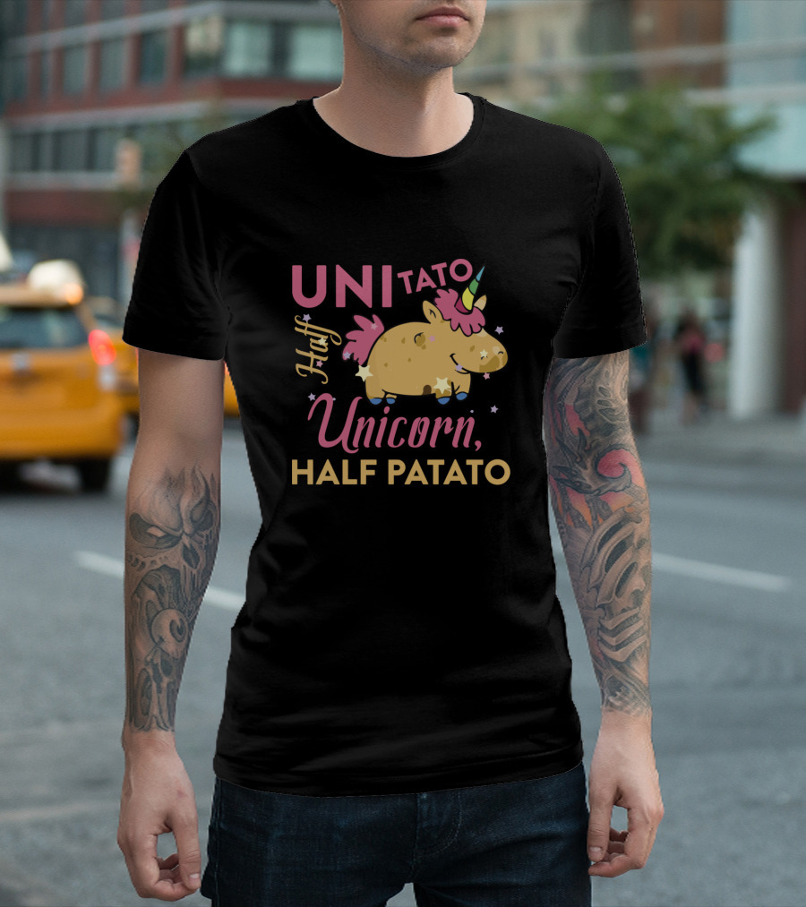 UNITATO Half Unicorn Half Potato Funny T-Shirt