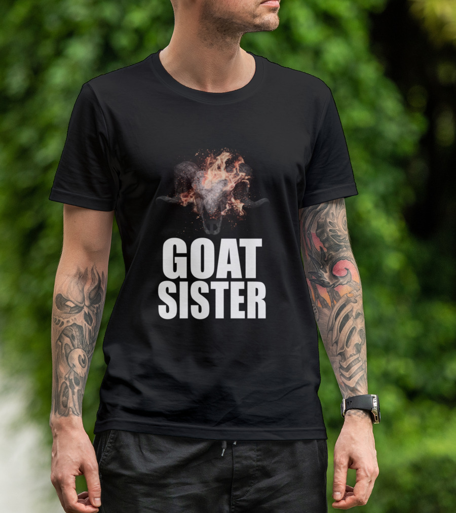 GOAT Sister Flaming Skull T-Shirt