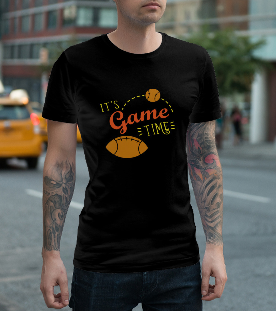 Its Game Time Football Baseball Fun T-Shirt