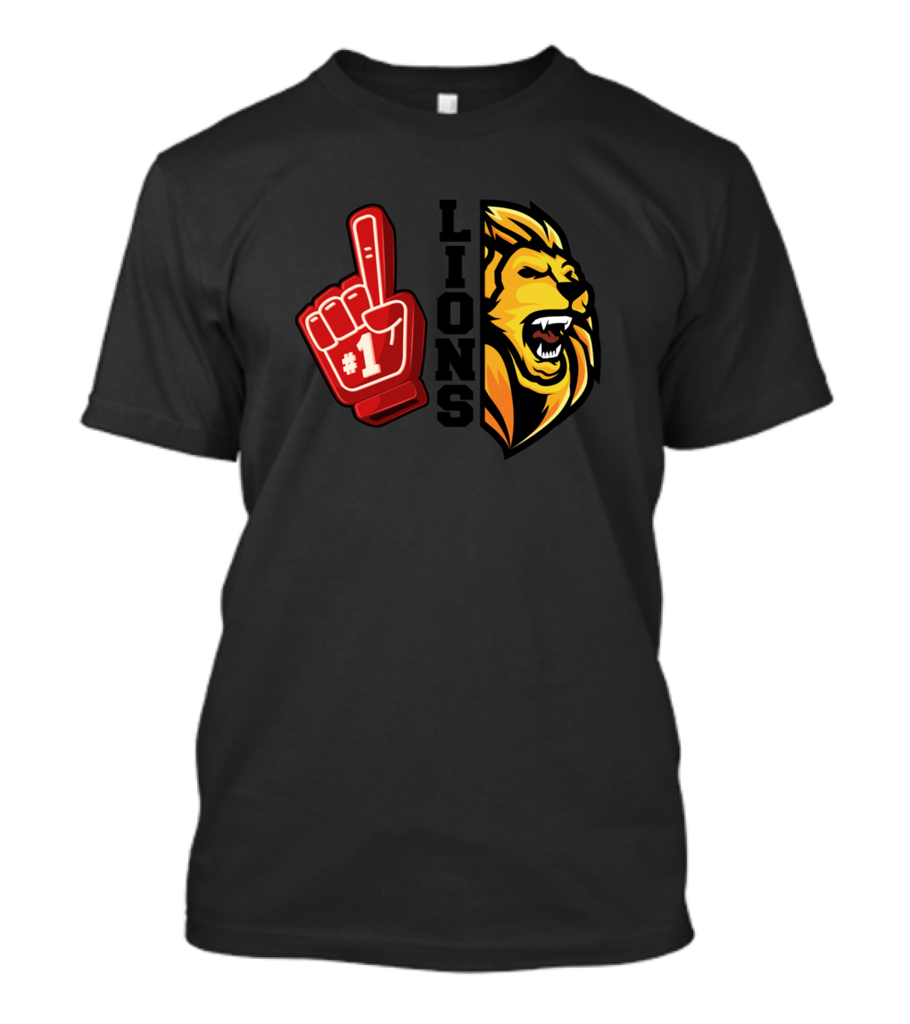 Lions Number One Foam Hand Cheer Roaring Lion T-Shirt