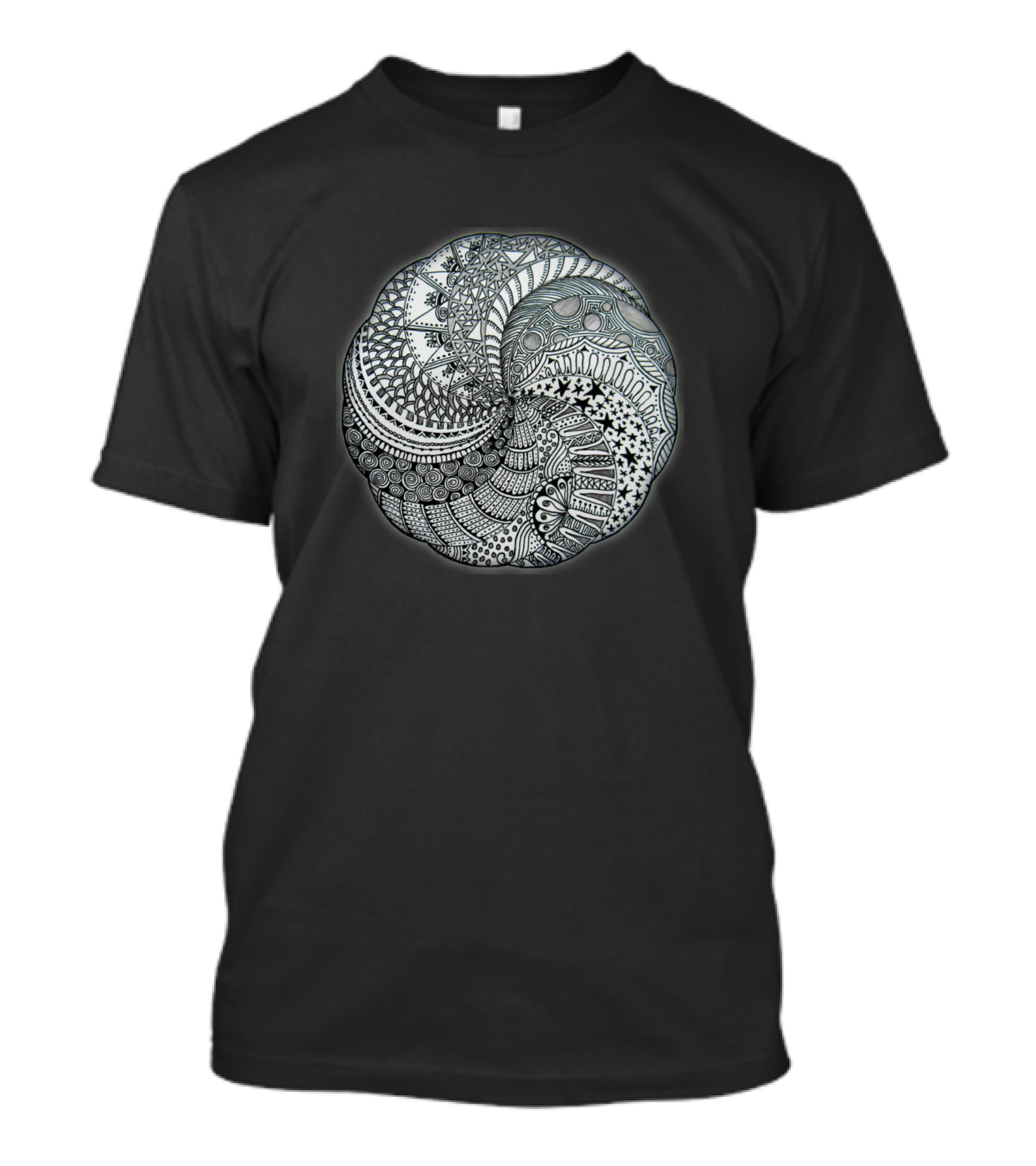 Mandala Intricate Black And White Zen T-Shirt