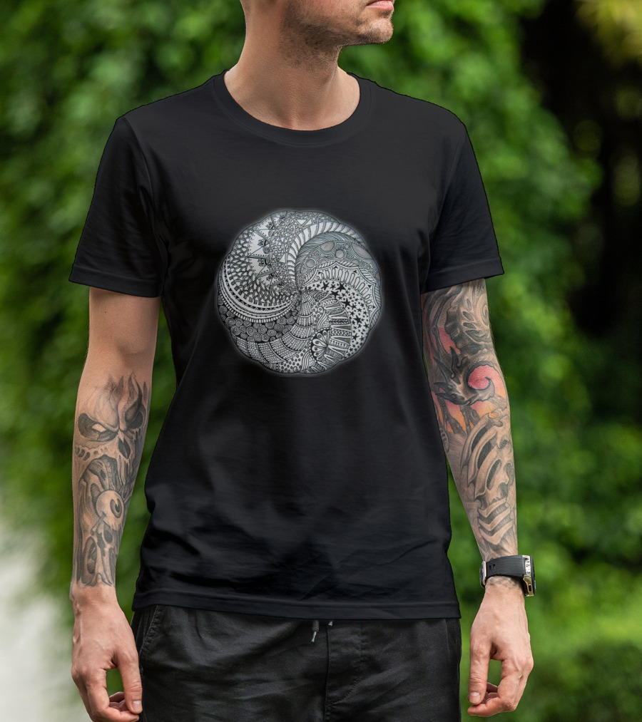 Mandala Intricate Black And White Zen T-Shirt