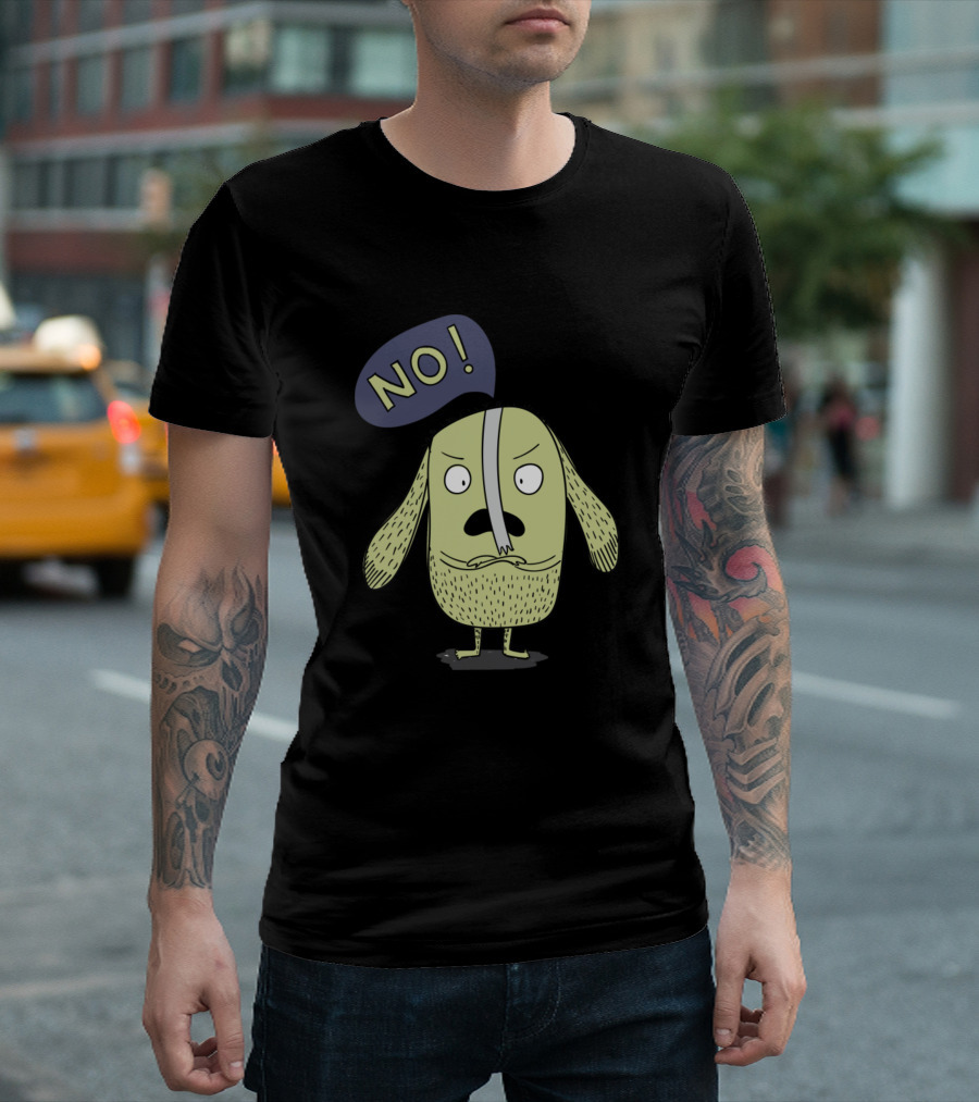 Grumpy Cartoon Character With No Expression T-Shirt