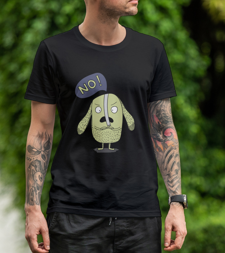 Grumpy Cartoon Character With No Expression T-Shirt