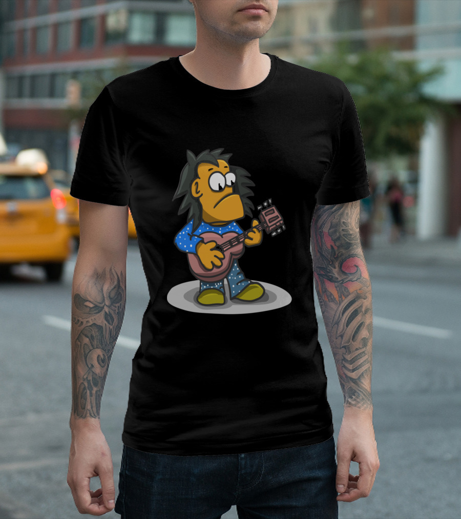 Sing Alone Cartoon Character Playing Guitar T-Shirt