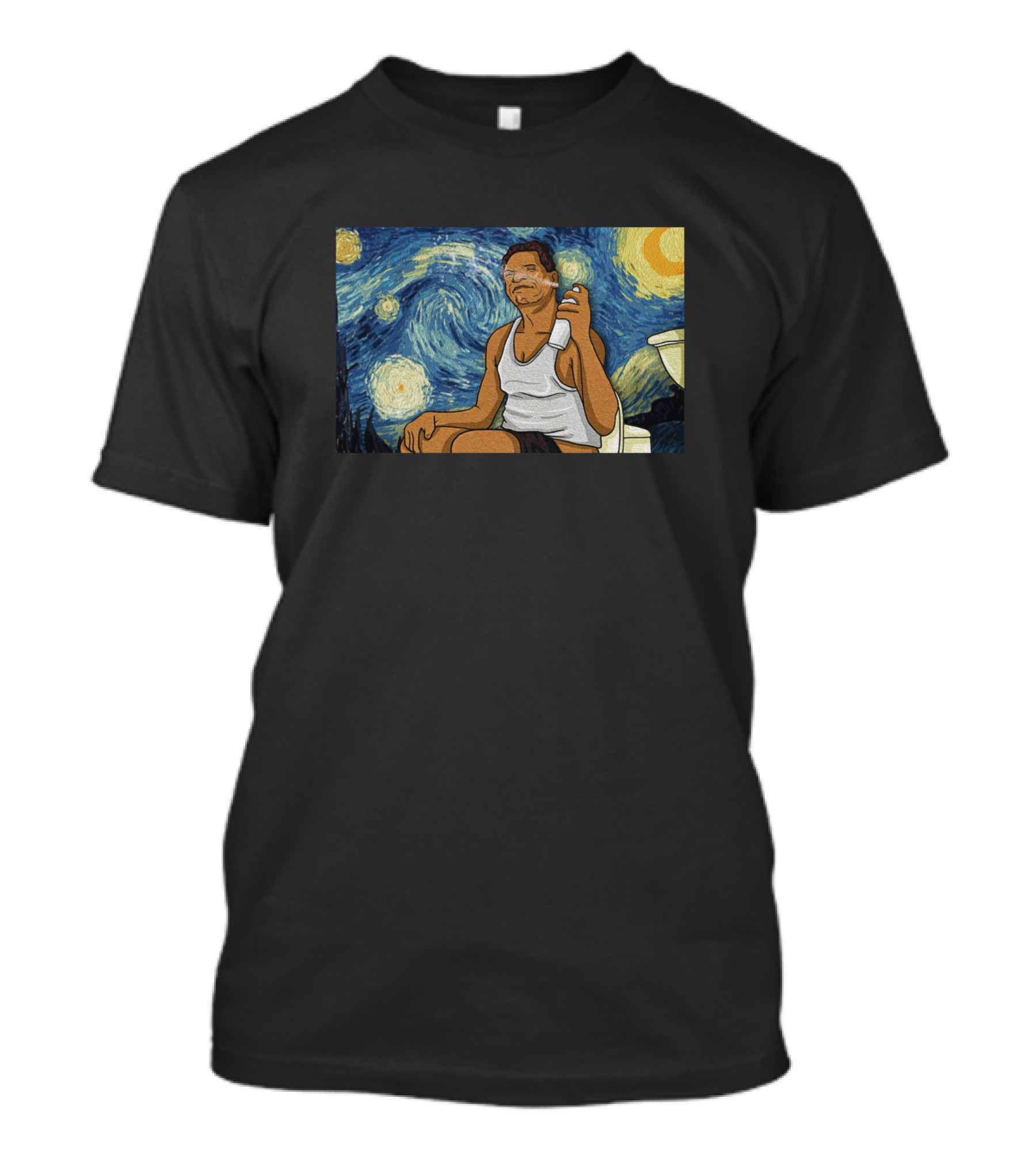 Starry Night Tribute Comedic Van Gogh Toilet Scene Friday Sn T-Shirt