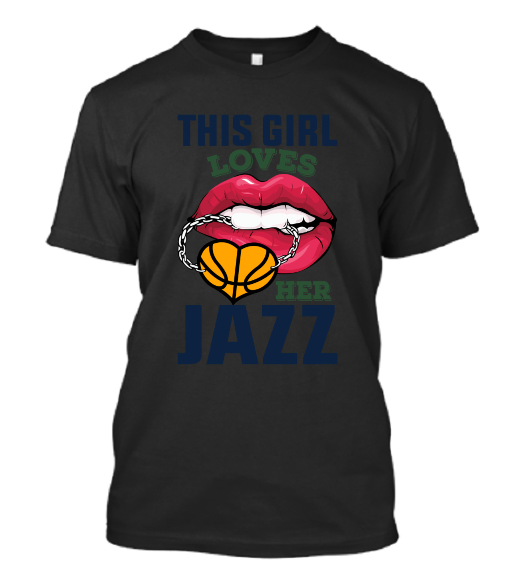 This Girl Loves Her Jazz Basketball Lips T-Shirt