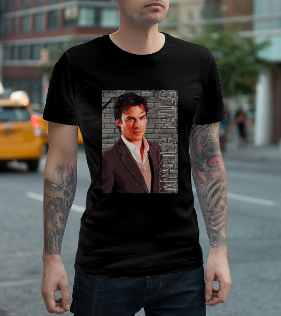 Mystic Falls TVD Vampire Damon Retro T-Shirt