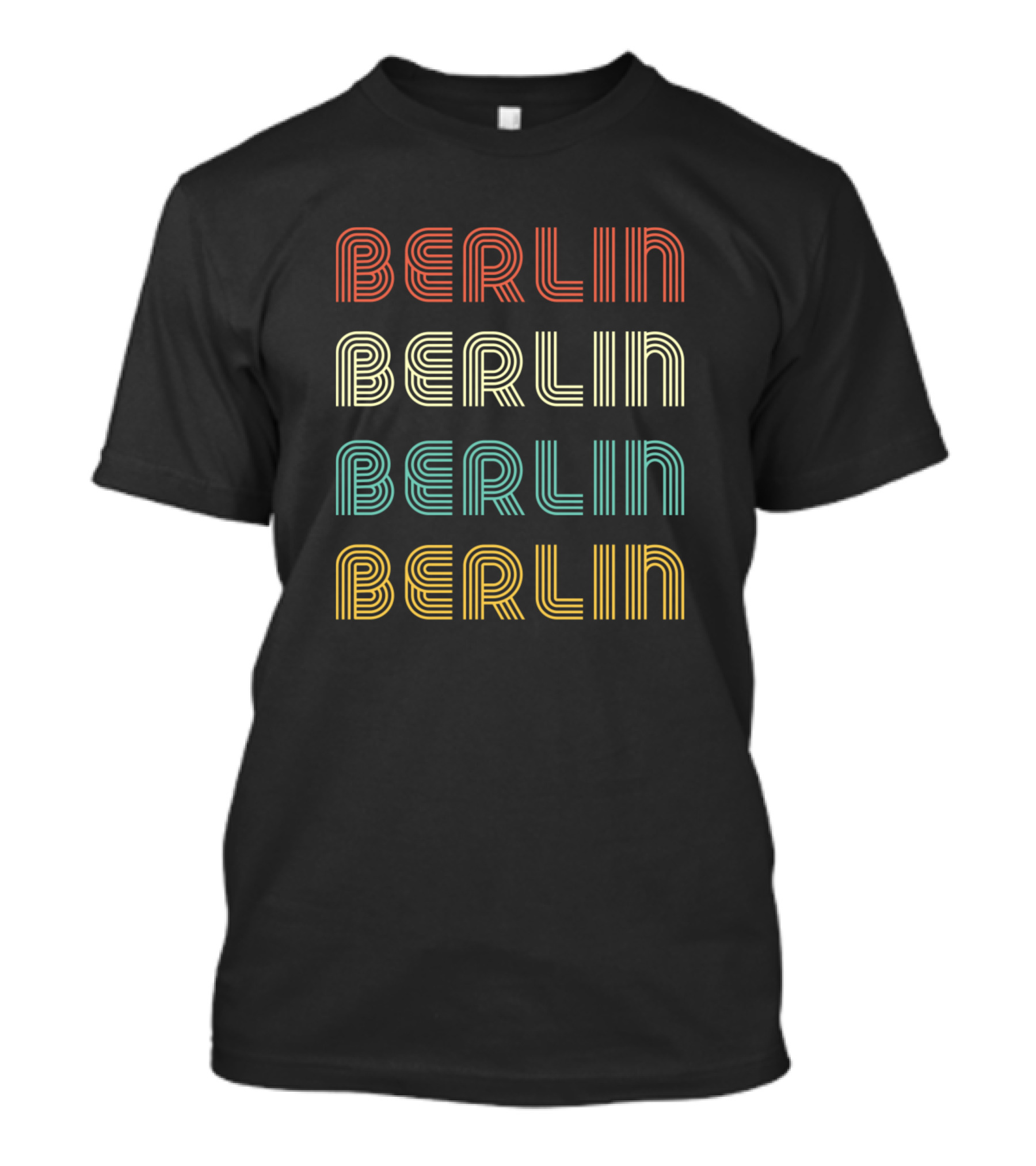 Berlin Vintage Retro Style Repeated Text Deco T-Shirt