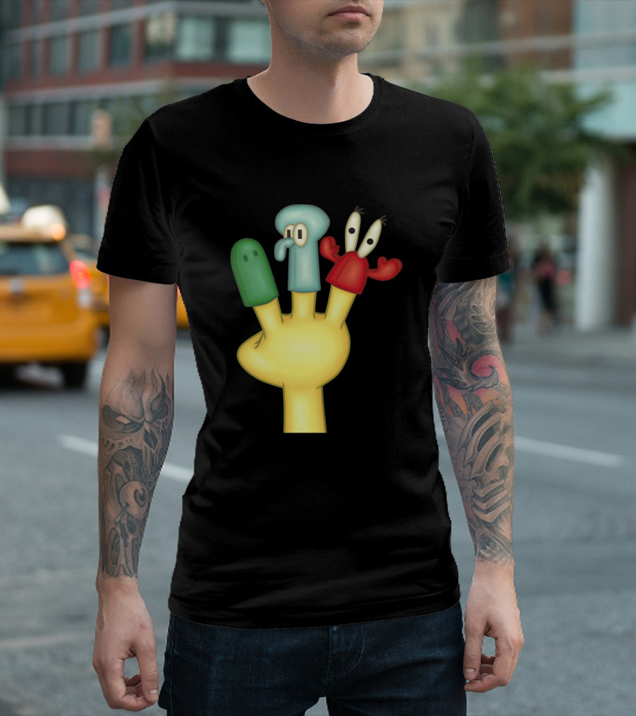 Wormie Dead Finger Puppet Parody Squid Red Green Characters T-Shirt